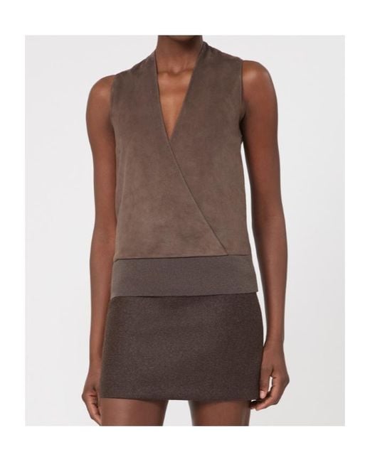 Max Mara Brown Wool And Cashmere Yarn Gilet