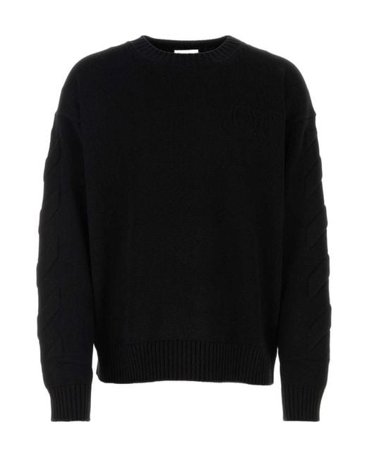 Off-White c/o Virgil Abloh Black Crewneck Knitted Jumper for men