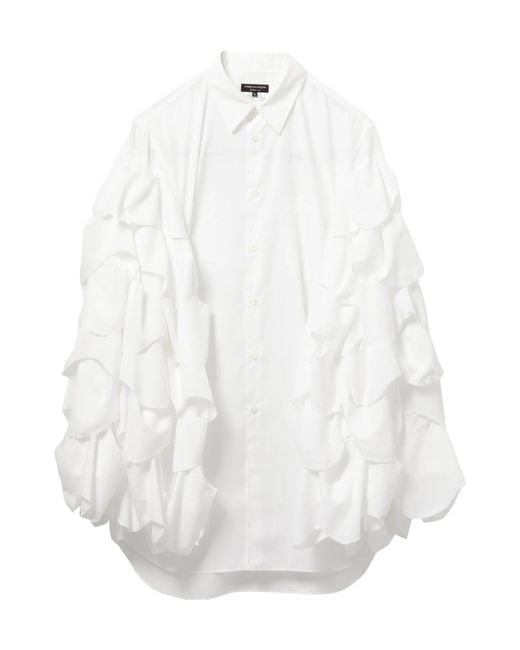 Comme des Garçons White Ruffled Sleeves Shirt for men