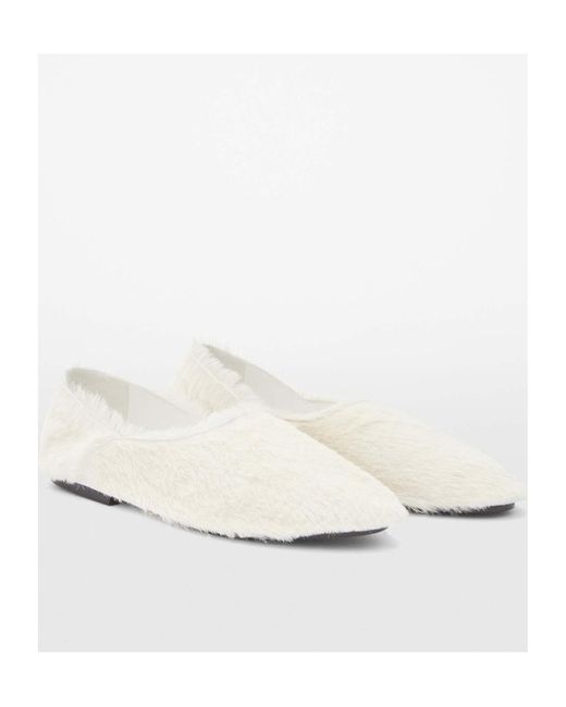 Jil Sander White Slip-On Ballerina Flats