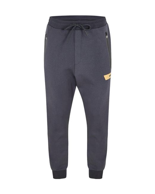 Boss Blue Closed Hem Woven Tracksuit Joggers for men