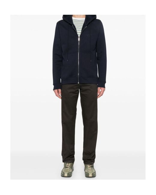 Dondup Blue Logo Print Zip-Up Hoodie for men