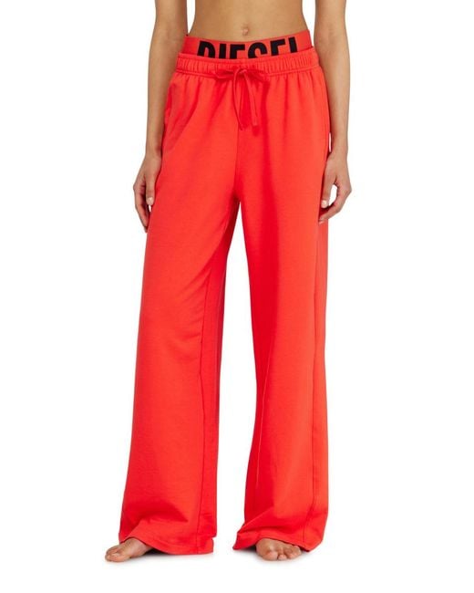 DIESEL Red Leslie-D-Pop Logo Waistband Drawstring Pants