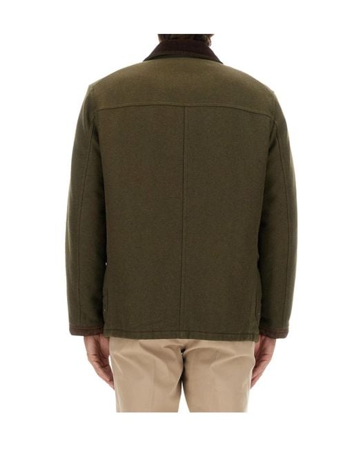 Fay Green 4 Ganci Hook-Fastening Jacket for men