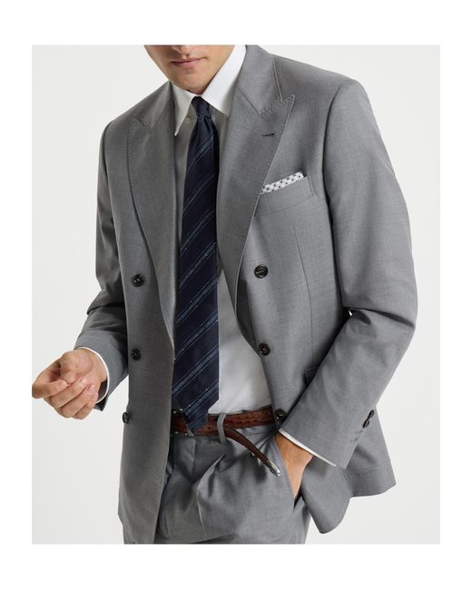 Brunello Cucinelli Blue Virgin-Wool And Silk Lightweight Hopsack One-And-A-Half Breasted Blazer for men