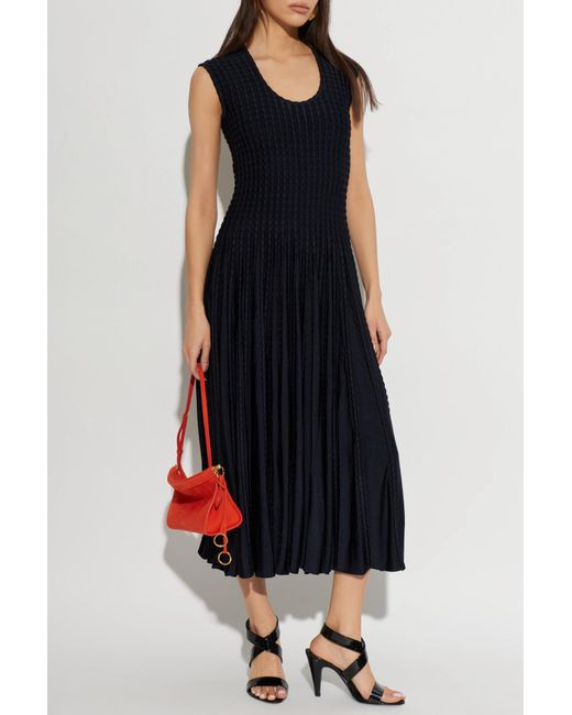 Alaïa Black Alaïa Sculptural Flare Dress