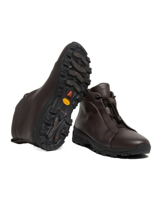 Zegna Brown Triple Stitch Vetta Boots for men