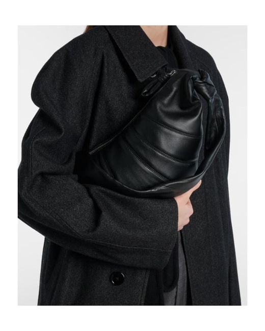 Lemaire Black Croissant Medium Leather Bag