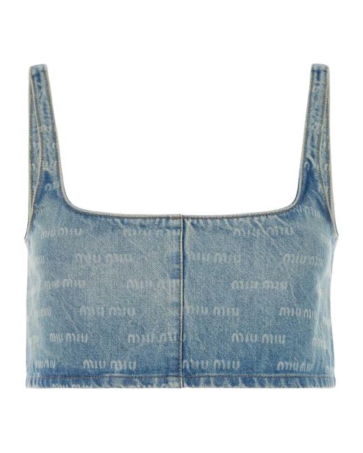 Miu Miu Blue Denim Top
