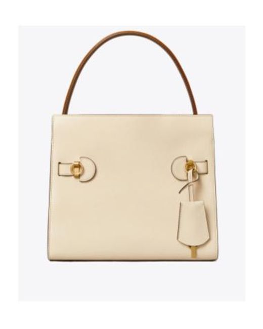 Tory Burch Natural Lee Radziwill Top Handle Bag