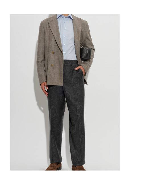 Etro Blue Collared Long-Sleeved Shirt for men