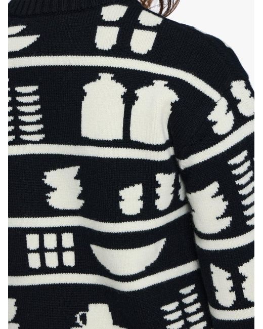 J.W. Anderson Black Jw Anderson All-Over Patterned Crewneck Jumper