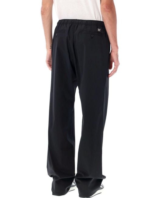 Palm Angels Black Logo Embroidered Drawstring Pants for men