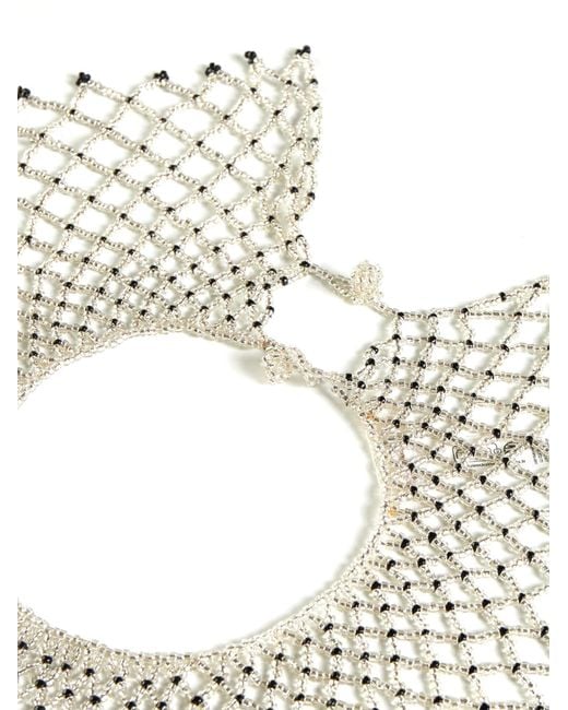 Forte_forte White Geometric Pattern Necklace