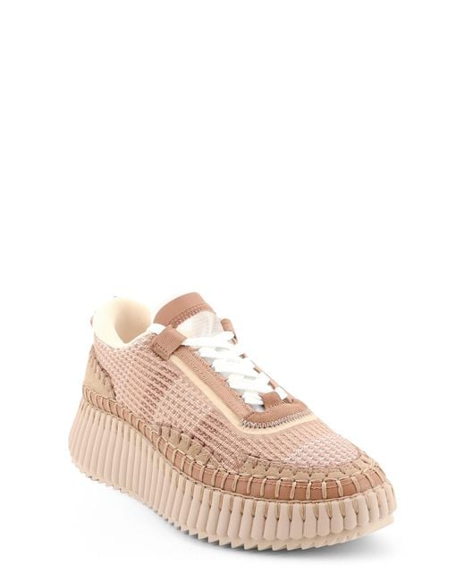 Chloé Pink Lace-Up Sneakers for men
