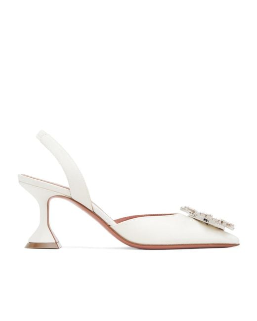 AMINA MUADDI Natural Begum Sling 70 Pointed-Toe High-Heeled Sandals