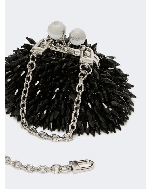 Weekend by Maxmara Black Wkaalfio Beaded Clutch Bag