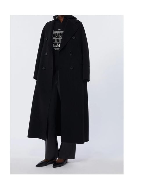 Max Mara Black 'S Custodi Double Breasted Coat