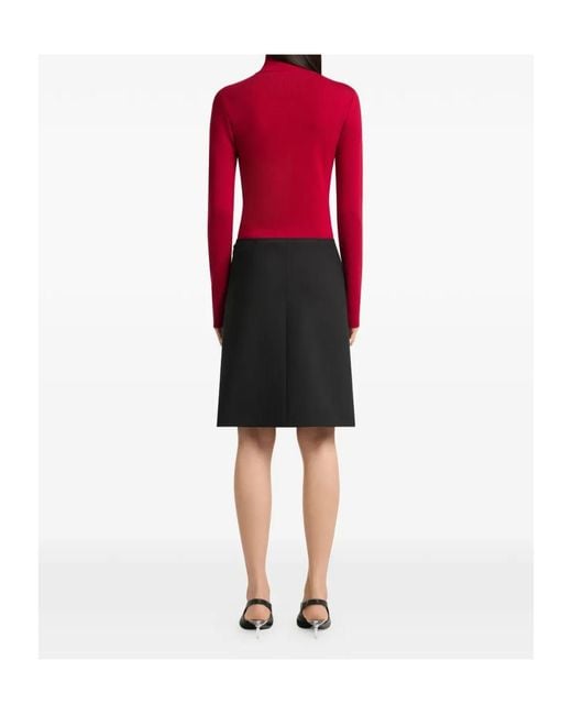 Courreges Red Courrèges Zip-Up Knitted Sweater
