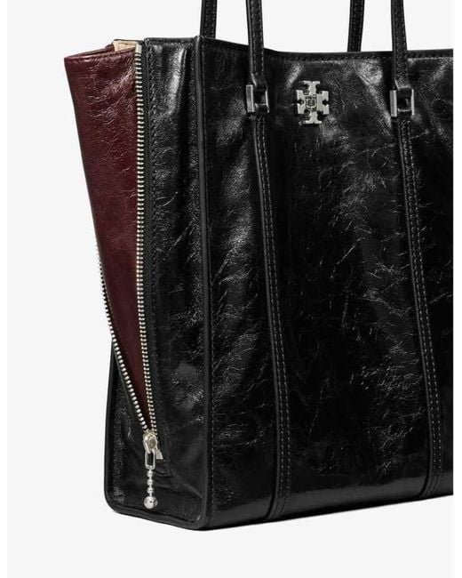 Tory Burch Black Kira Turnlock Small Tote Bag