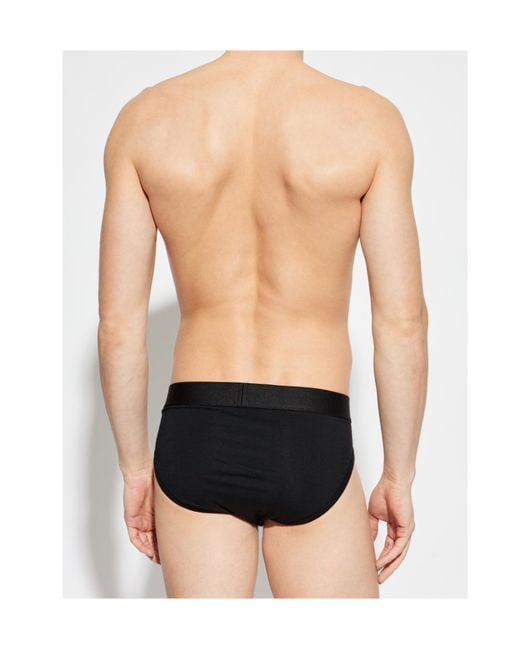 DSquared² Black Logo Briefs for men