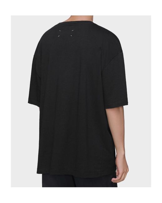 Maison Margiela Black Graphic Crew Neck T-Shirt for men