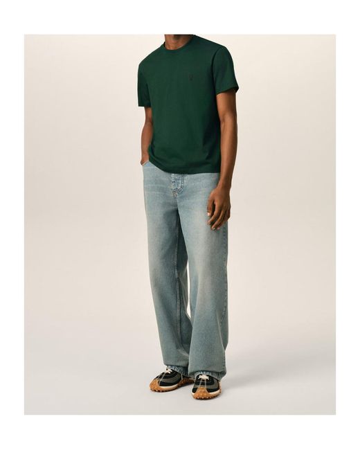 AMI Green Ami Logo Embroidered Crewneck T-Shirt for men