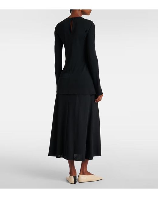 Jil Sander Black Layered Maxi Dress