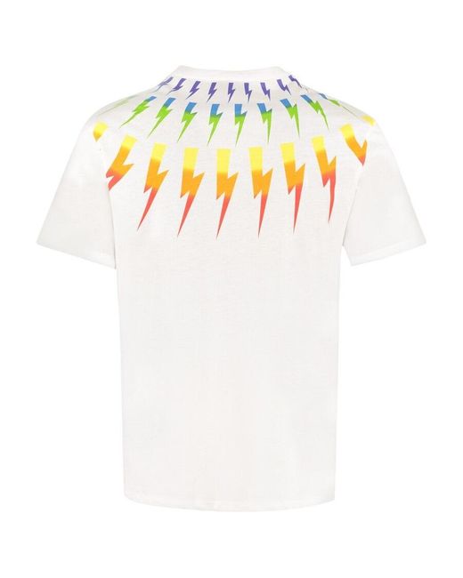 Neil Barrett White Lightning Printed T-Shirt for men