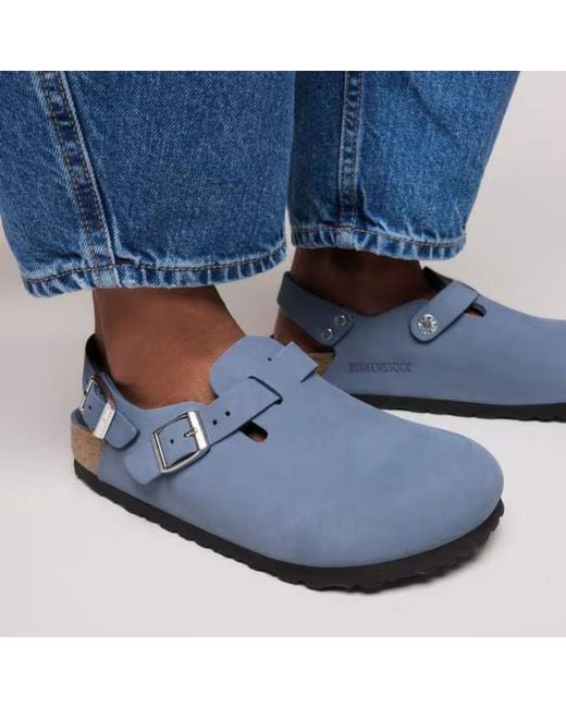 Birkenstock Blue Buckle Strap Mules