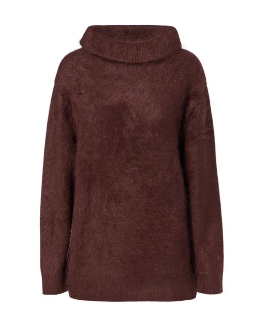 Dorothee Schumacher Brown Fluffy Statement Wool And Cashmere-Blend Sweater