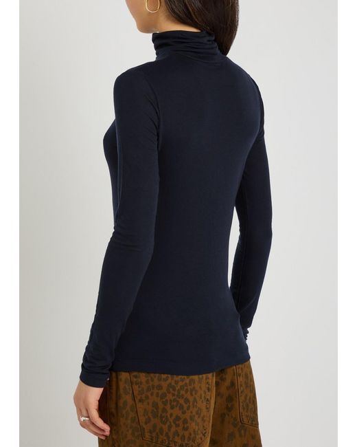 Agolde Blue Pascale Turtleneck Stretch-Lyocell Top
