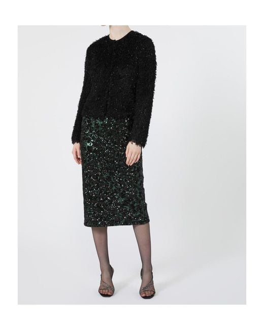 Max Mara Black Back-Slit Skirt