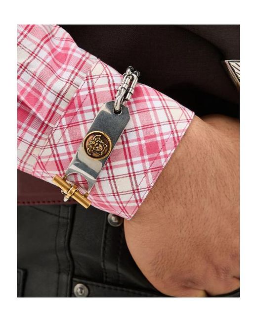 Versace Metallic Medusa Plaque Chain Bracelet for men