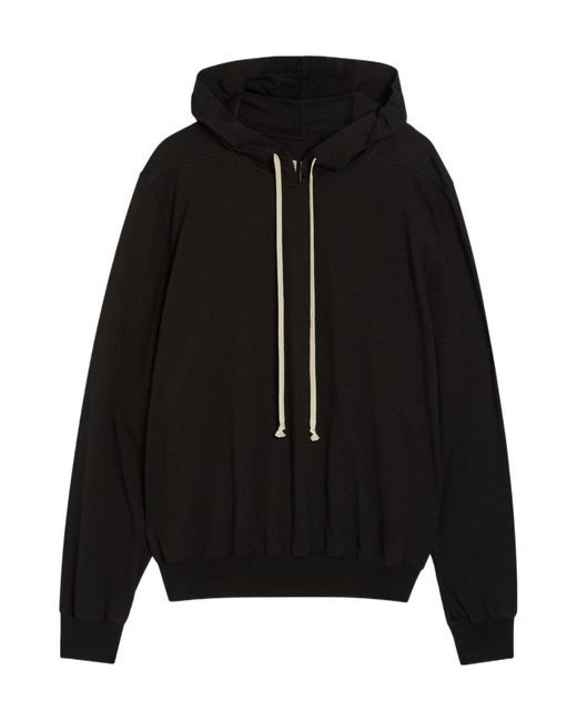 Rick Owens Black Printed Hooded Cotton Sweatshirt for men