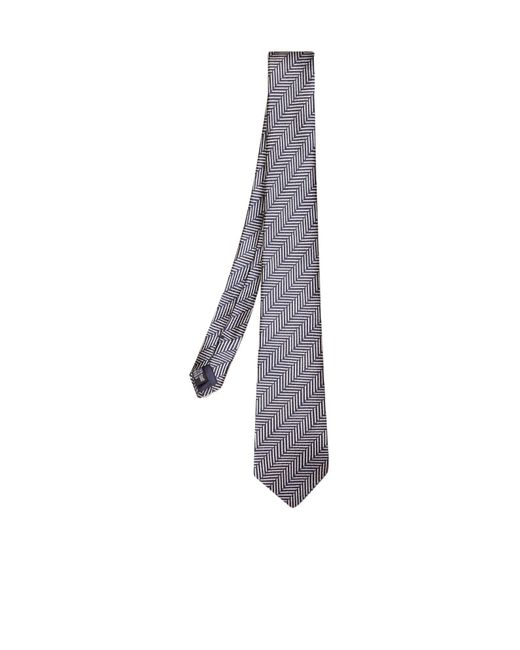 Giorgio Armani White Geometric-Pattern Tie for men