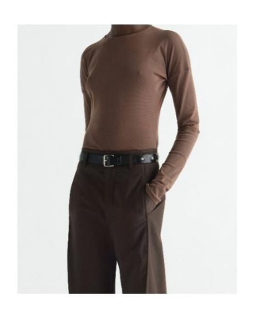 Lemaire Brown Long-Sleeve Ballerina-Style Top