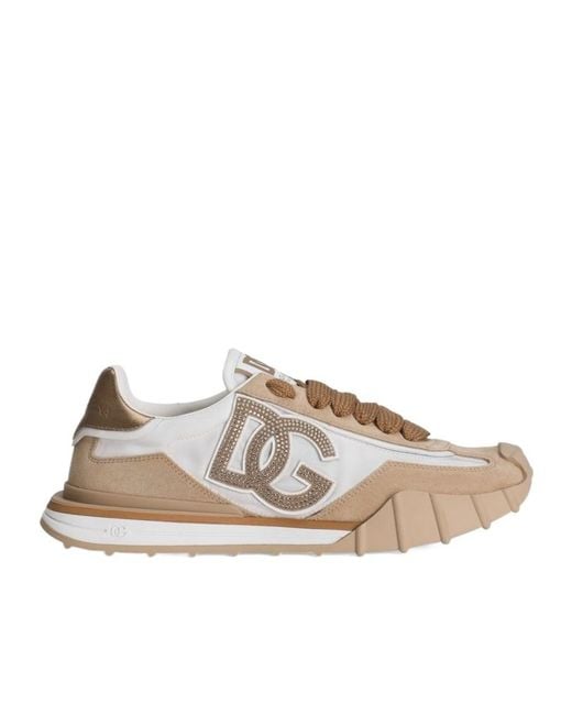 Dolce & Gabbana Pink Logo Chunky Low-Top Sneakers