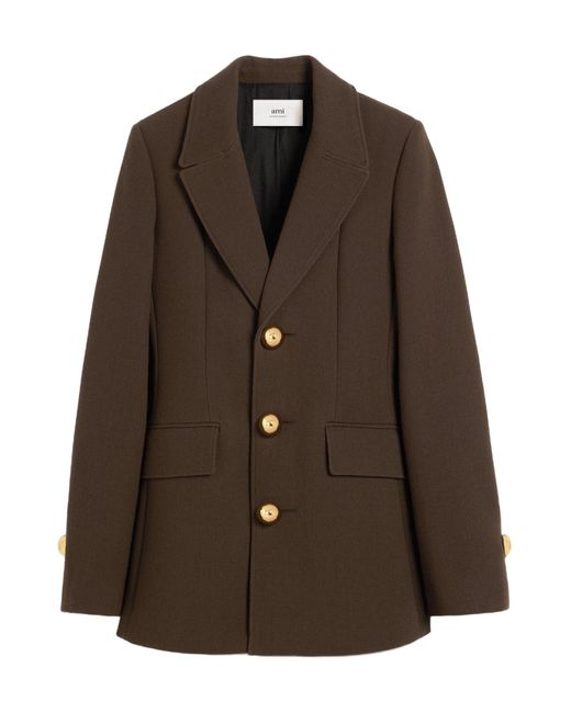 AMI Brown Ami Single-Breasted Tailored Blazer