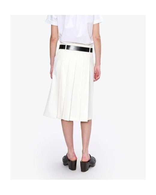A.P.C. White Pleated Mini Skirt