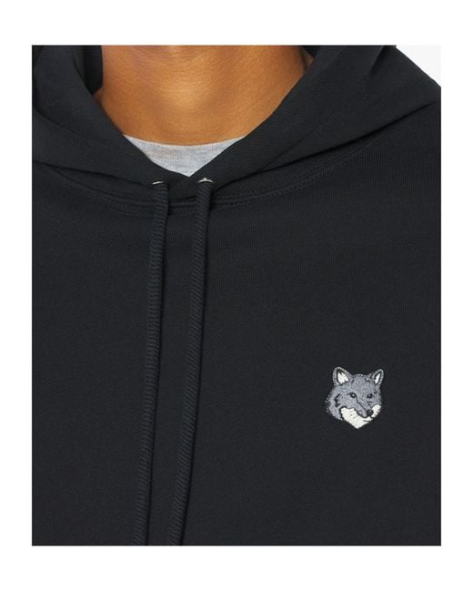 Maison Kitsuné Black Maison Kitsuné Fox Head Comfort Hoodie for men