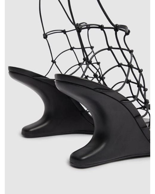 Rick Owens Black Wedge Sandals With Ankle Strap for men