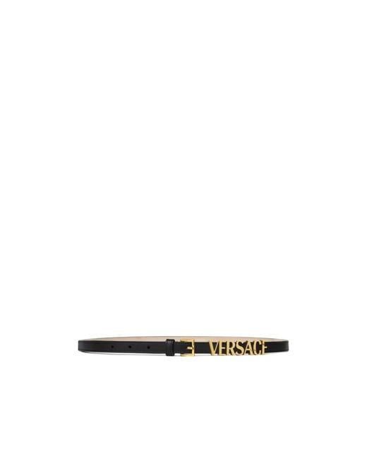 Versace White Logo-Lettering Buckle Belt