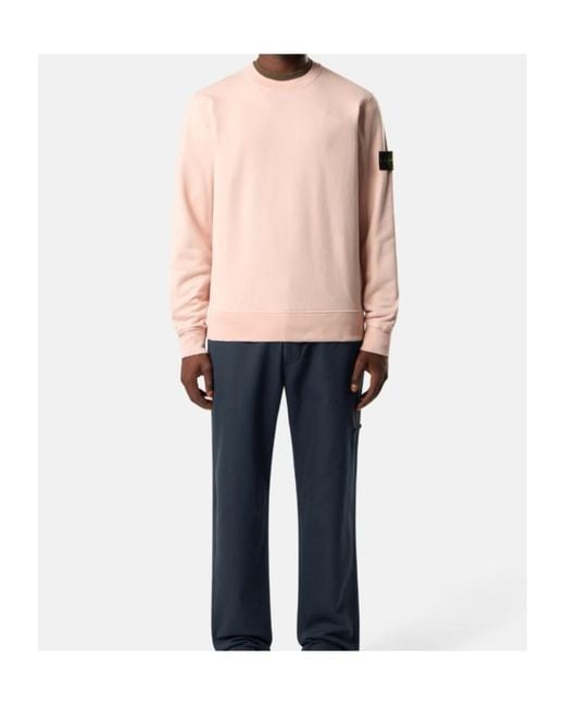 Stone Island Pink Regular -Fit Crewneck Sweatshirt With Raglan Sleeves for men