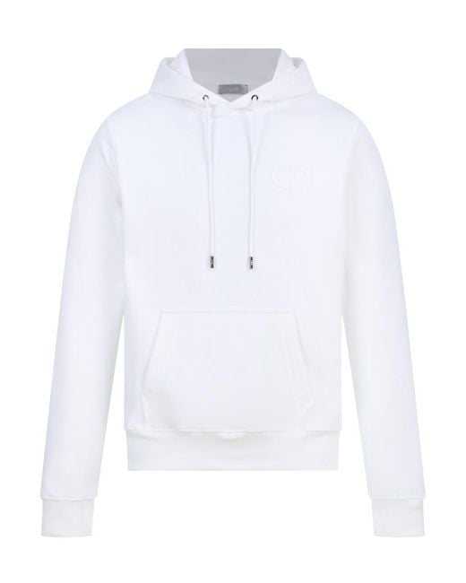 Dior White Hooded Sweater for men