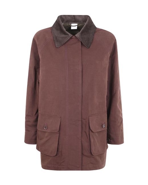 Aspesi Brown Corduroy-Collar Cotton Jacket