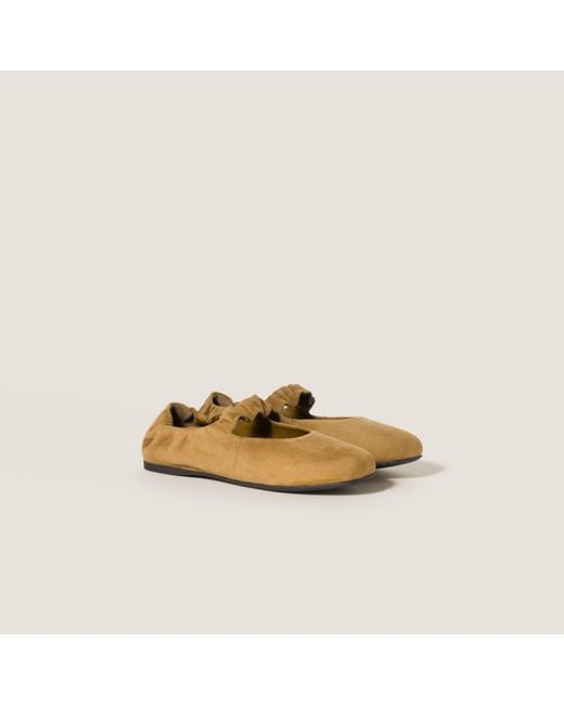 Miu Miu Multicolor Ruches Suede Ballerinas