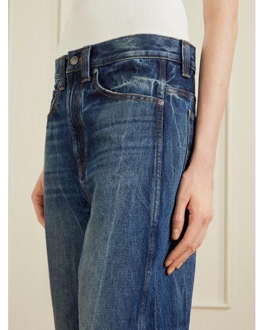 Khaite Blue Lykens Cuffed Wide-Leg Jeans