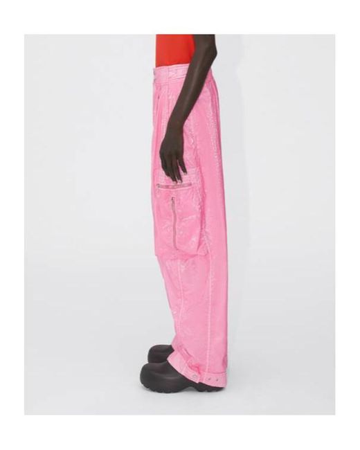 Bottega Veneta Pink Logo Button Open And Close Casual Pants for men