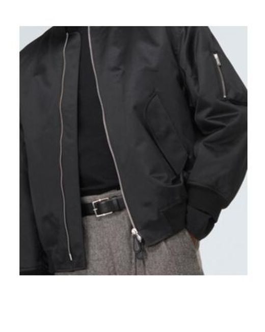 Jil Sander Black Cotton Blouson Bomber Jacket for men